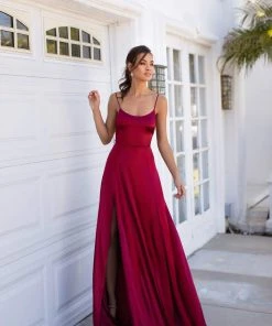 Alamour The Label Olivia - Deep Red A-Line Gowns
