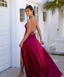Alamour The Label Olivia - Deep Red A-Line Gowns 5 Alamour The Label Olivia - Deep Red A-Line Gowns