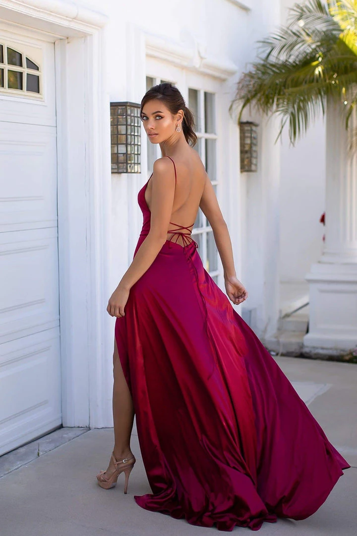 Alamour The Label Olivia - Deep Red A-Line Gowns 3 Alamour The Label Olivia - Deep Red A-Line Gowns