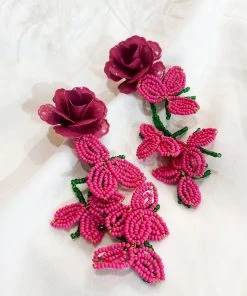 Alamour The Label Fiorenza Floral Beaded Earrings