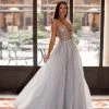 Alamour Made-To-Order Yolanda Beaded Tulle Gown - Silver