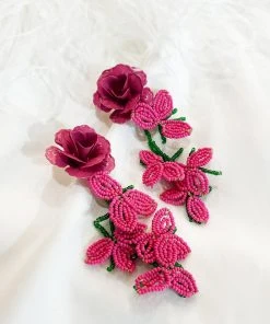 Alamour The Label Fiorenza Floral Beaded Earrings