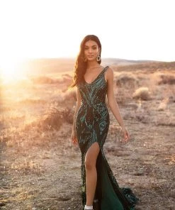 Alamour Made-To-Order Made-To-Order Gowns Danica Sequin Gown - Emerald