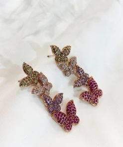 Alamour The Label Fiona Purple Butterfly Earrings NEW ARRIVALS