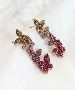 Alamour The Label Fiona Purple Butterfly Earrings NEW ARRIVALS
