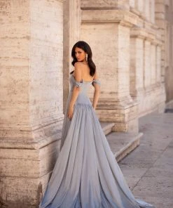 Alamour The Label A-Line Gowns Bianca - Gunmetal Grey