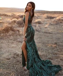 Alamour Made-To-Order Made-To-Order Gowns Danica Sequin Gown - Emerald