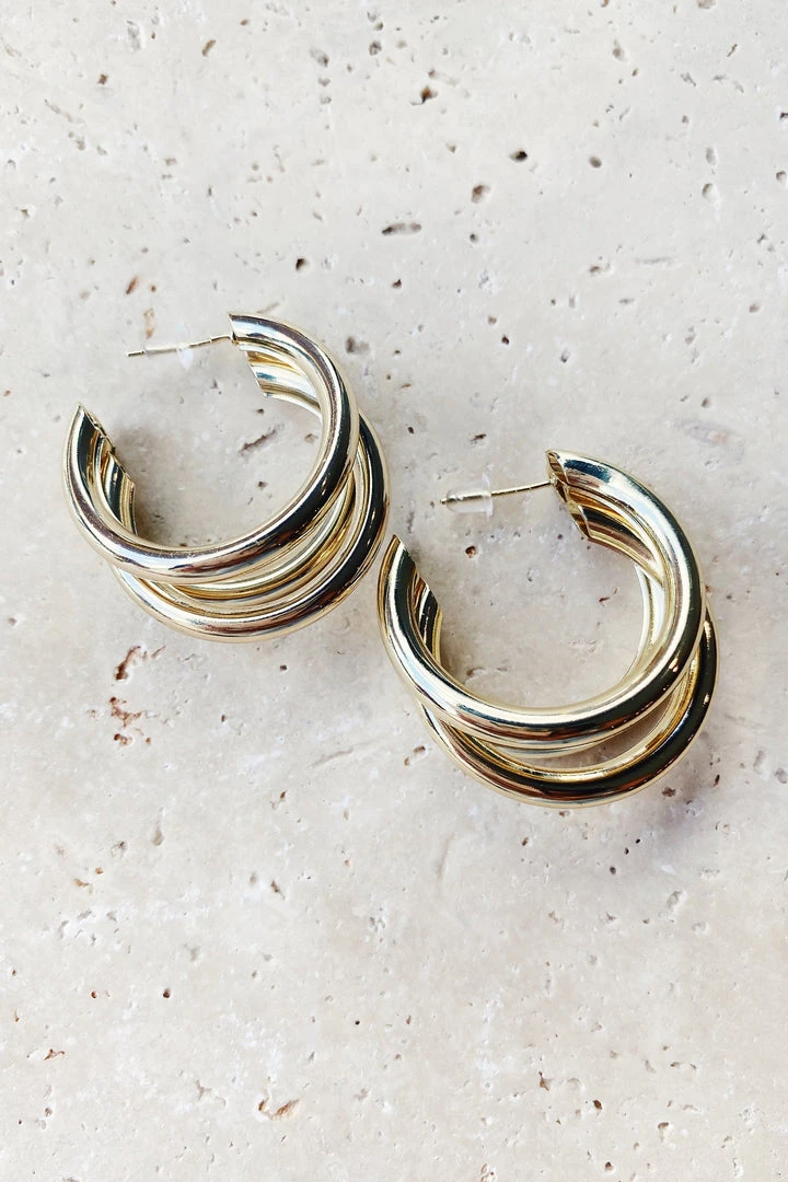 Alamour The Label Marta Gold Hoop Earrings 4 Alamour The Label Marta Gold Hoop Earrings