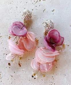 Alamour The Label Emilita Pink Petal Earrings