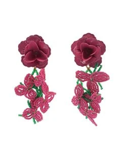 Alamour The Label Fiorenza Floral Beaded Earrings