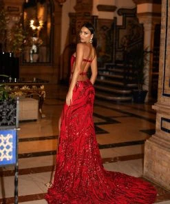 Alamour Made-To-Order Made-To-Order Gowns Levina Sequin Gown - Red