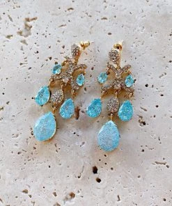 Alamour The Label Yoven Baby Blue Drop Earrings