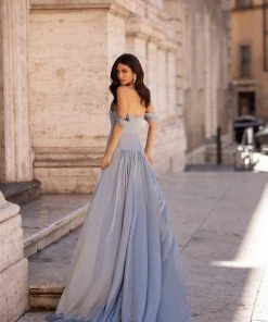 Alamour The Label A-Line Gowns Bianca - Gunmetal Grey