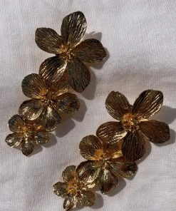 Alamour The Label Laurent Gold Flower Earrings NEW ARRIVALS