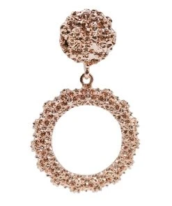 Alamour The Label Felicity Rose Gold Textured Circle Drop Earrings