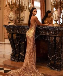 Alamour Made-To-Order Lolita Sequin Gown - Gold