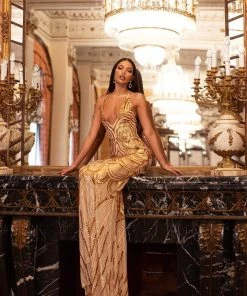 Alamour Made-To-Order Lolita Sequin Gown - Gold