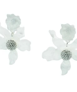 Alamour The Label Luna Clear Flower Statement Earrings