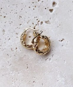 Alamour The Label Jayda Textured Hoop Earrings