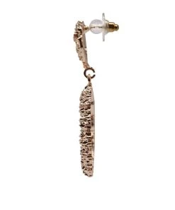 Alamour The Label Felicity Rose Gold Textured Circle Drop Earrings