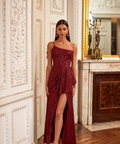 Alamour The Label Sequin Gowns Valentina - Wine Red