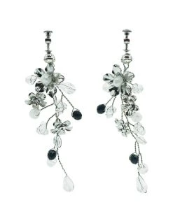Alamour The Label Destiny Silver Floral Statement Earrings