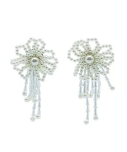 Alamour The Label Evie Pearl Flower Statement Earrings