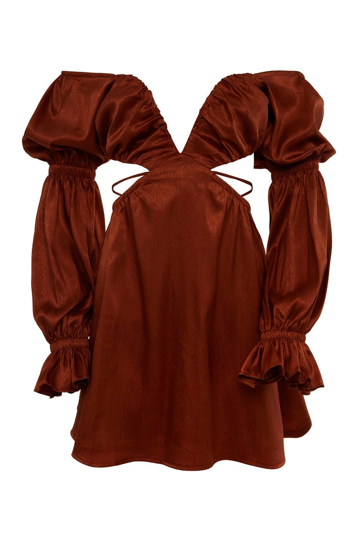 Alamour The Label DRESSES Nesrine Rust Mini Dress 4 Alamour The Label DRESSES Nesrine Rust Mini Dress