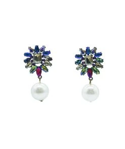 Alamour The Label Saskia Multi Crystal Pearl Earrings