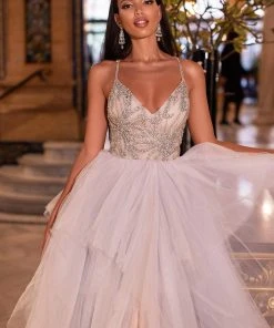 Alamour Made-To-Order Valeriya Beaded Tulle Gown