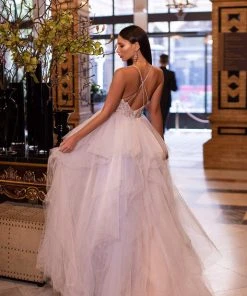 Alamour Made-To-Order Valeriya Beaded Tulle Gown
