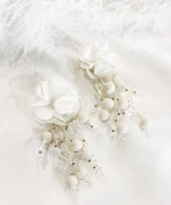 Alamour The Label NEW ARRIVALS Shailee White Flower Drop Earrings