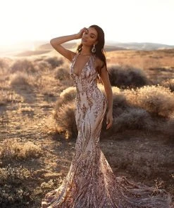Alamour Made-To-Order Made-To-Order Gowns Ariya Sequin Gown - Rose Gold