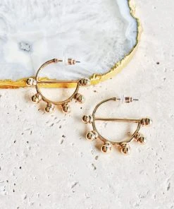 Alamour The Label Davina Studded Hoop Earrings