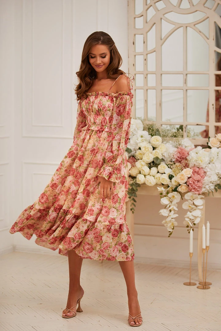 Alamour The Label Shailee A-Line Midi Dress COCKTAIL 3 Alamour The Label Shailee A-Line Midi Dress COCKTAIL