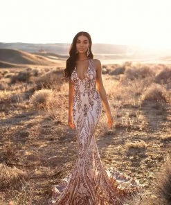 Alamour Made-To-Order Made-To-Order Gowns Ariya Sequin Gown - Rose Gold