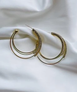 Alamour The Label Alani Gold Diamante Hoop Earrings 13 Alamour The Label Alani Gold Diamante Hoop Earrings