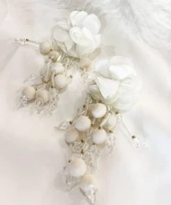 Alamour The Label NEW ARRIVALS Shailee White Flower Drop Earrings