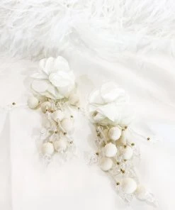 Alamour The Label NEW ARRIVALS Shailee White Flower Drop Earrings