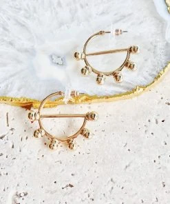 Alamour The Label Davina Studded Hoop Earrings