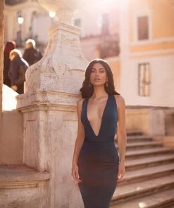 Alamour The Label Pascale - Teal Fitted Gowns