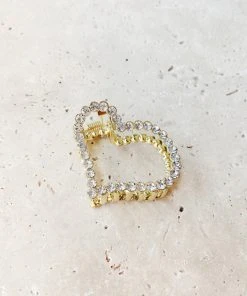 Alamour The Label Gold Heart Claw Clip With Diamantes