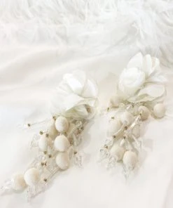 Alamour The Label NEW ARRIVALS Shailee White Flower Drop Earrings