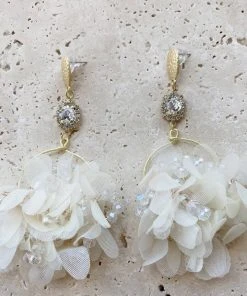 Alamour The Label Verbana White Flower Hoop Earrings