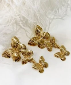 Alamour The Label Lolita Gold Butterfly Drop Earrings