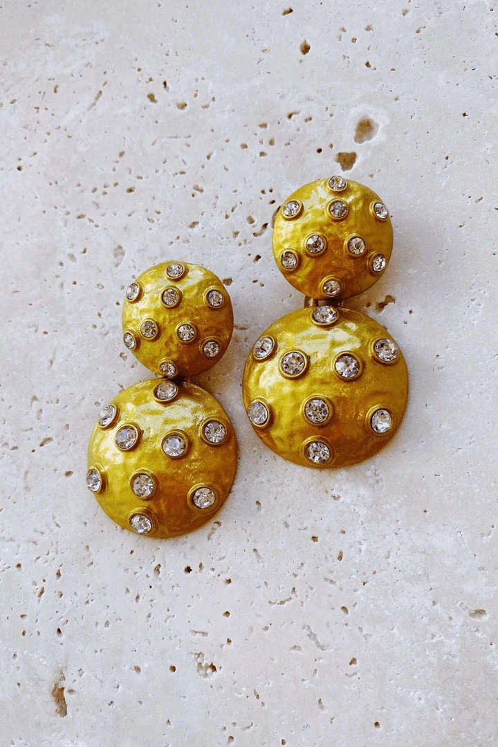 Alamour The Label Qiana Gold Circle Crystal Statement Earrings 3 Alamour The Label Qiana Gold Circle Crystal Statement Earrings