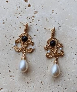 Alamour The Label Seraphina Black Drop Earrings