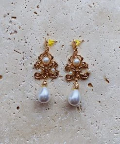 Alamour The Label Seraphina White Drop Earrings