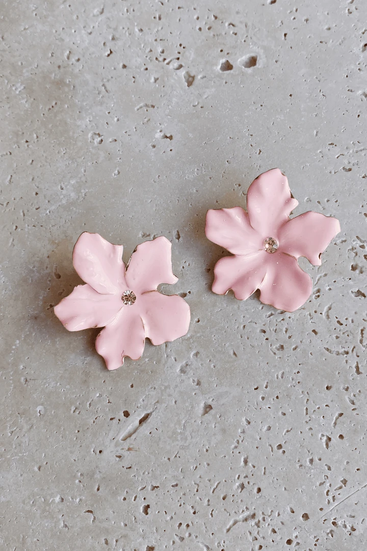Alamour The Label Akira Pink Flower Stud Earrings 5 Alamour The Label Akira Pink Flower Stud Earrings