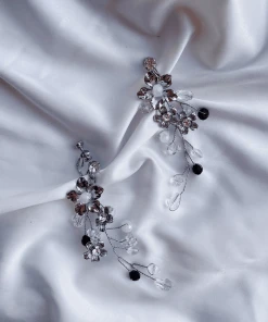 Alamour The Label Destiny Silver Floral Statement Earrings